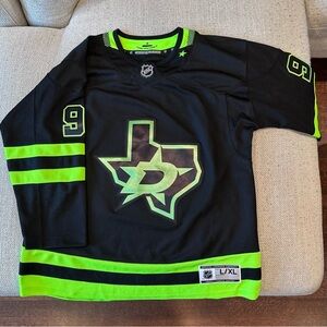 NHL Black and Neon Green Youth Dallas Stars Hockey Jersey - Seguin 91